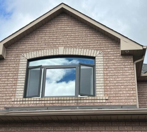 black framed casement windows installation